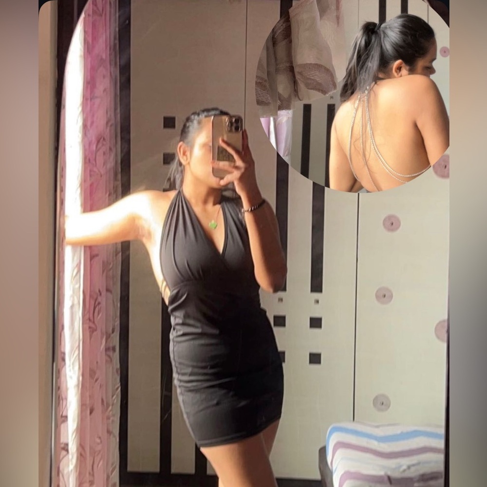 Black backless dress